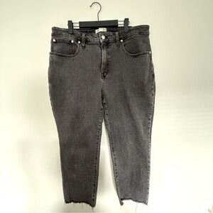 Madewell Curvy Perfect Vintage Straight Jeans in Washed Black